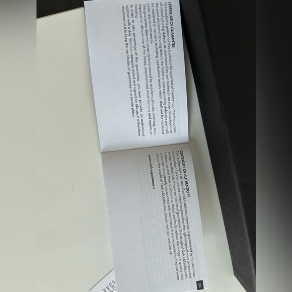 Authentic Dolce & Gabbana box, sunglass case, certificate. Case and box only - Picture 2 of 3